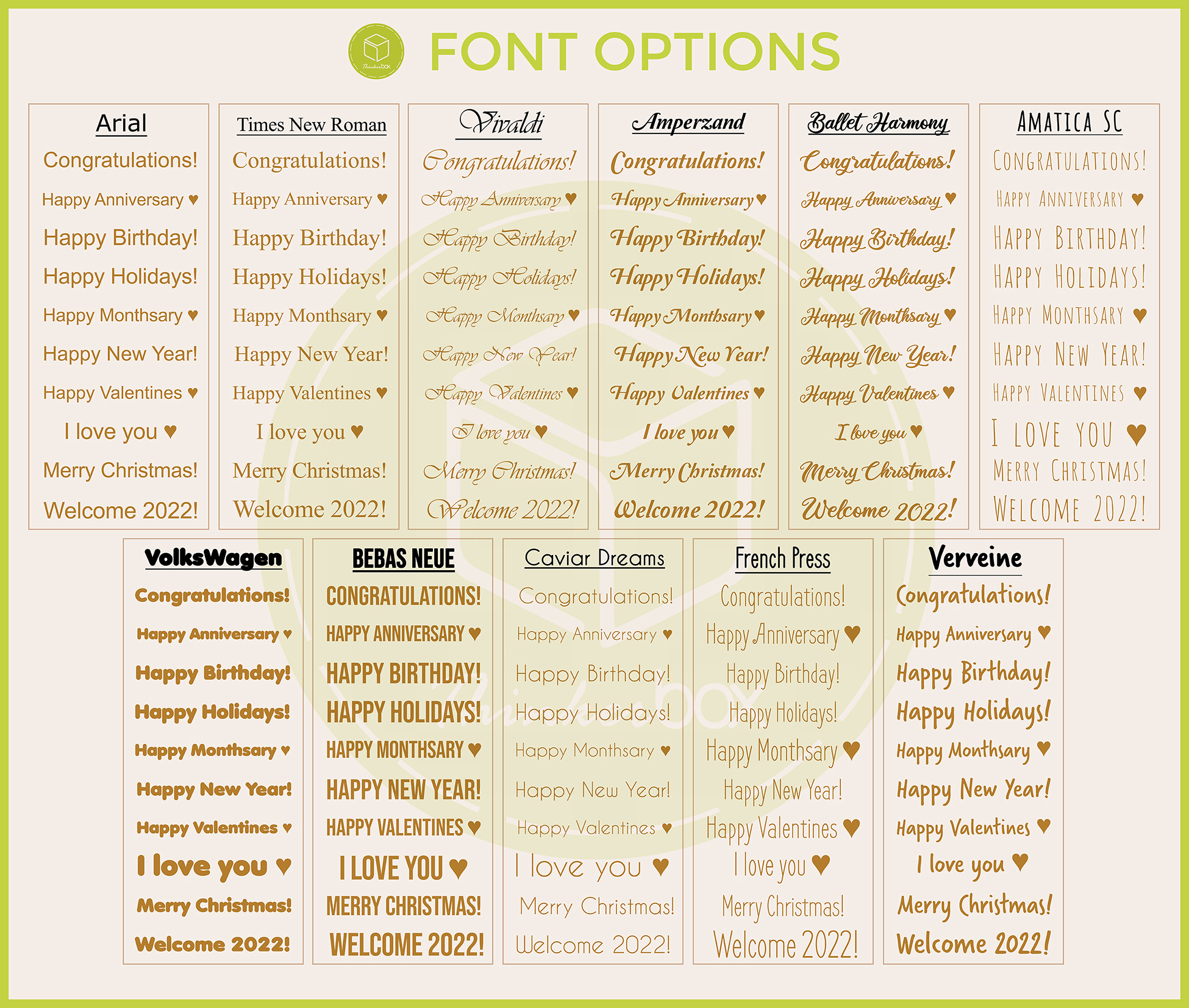 Available Fonts